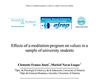 EFECTOS DE UN PROGRAMA DE MEDITACIN EN LOS VALORES DE UNA MUESTRA DE ESTUDIANTES UNIVERSITARIOS