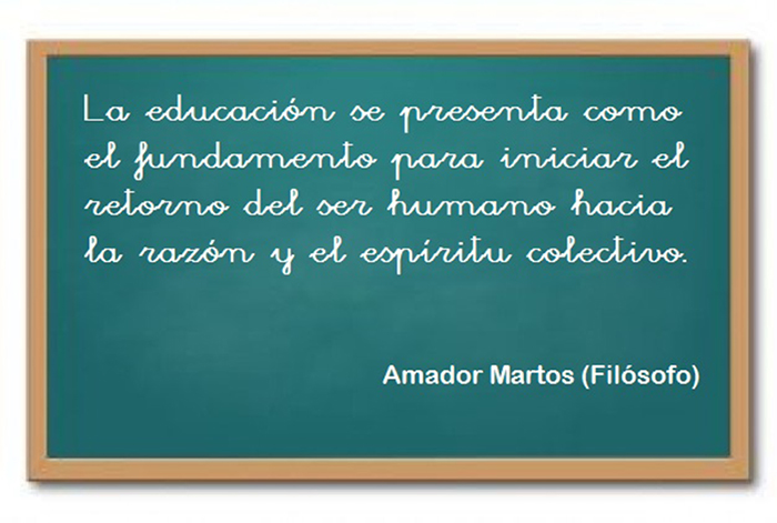 La educación se presenta como el fundamento para iniciar el retorno del ser humano hacia la razón y el espíritu colectivo.